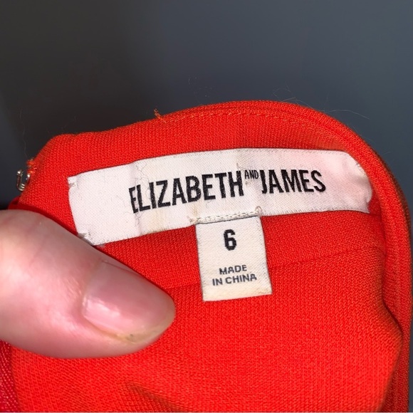 Elizabeth And James Elle Mock Neck Mini Dress Orange 6 - Picture 4 of 9